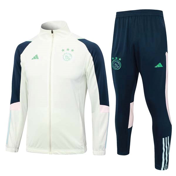 Trainingsanzug Ajax 2023-2024 Weiß Blau